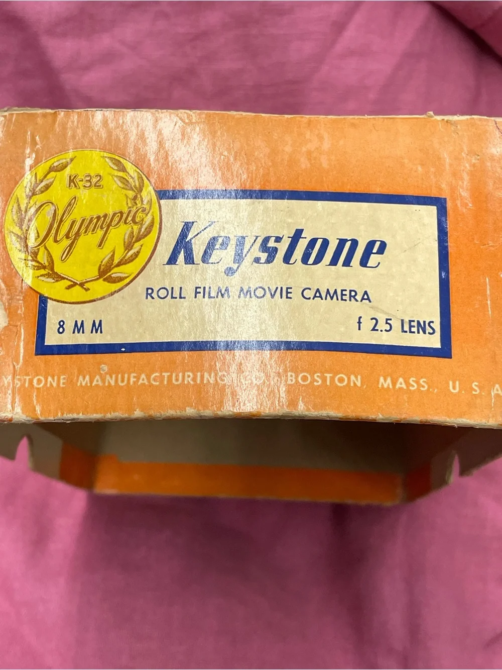 Olympic Roll Film Movie Camera Box - Orange